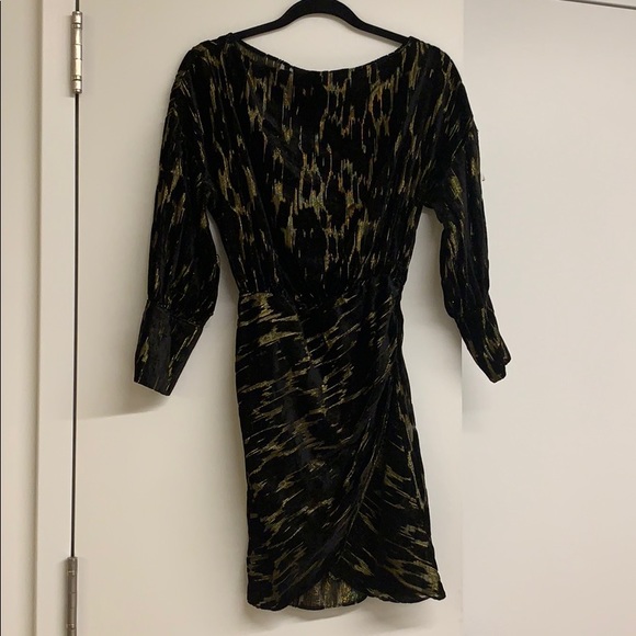 Zara Dresses Zara Black And Gold Velvet Dress Xxs Poshmark